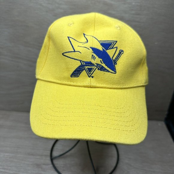 San Jose Sharks & Trojans Rare Yellow Hat Cap Adjustable - Picture 2 of 6